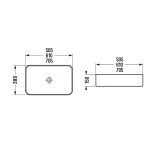 Раковина накладная Comforty 505х380х150 прямоугольная белая 78575-50