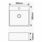 Раковина накладная SantiLine 380х380х120 квадратная белая SL-1004