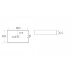 Раковина накладная SantiLine 605х355х130 прямоугольная белая SL-1008
