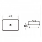 Раковина накладная SantiLine 560х385х125 прямоугольная белая SL-1009