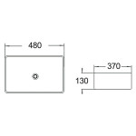 Раковина накладная SantiLine 480х370х130 прямоугольная белая SL-1010