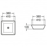 Раковина накладная SantiLine 410х410х120 квадратная белая SL-1014