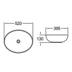 Раковина накладная SantiLine 520х395х130 овальная белая SL-1020