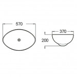 Раковина накладная SantiLine 580х375х190 овальная белая SL-1021