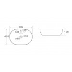 Раковина накладная SantiLine 600х420х160 овальная белая SL-1023