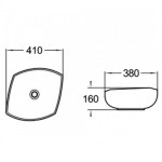 Раковина накладная SantiLine 410х380х160 нестандартная белая SL-1026