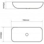 Раковина накладная SantiLine 700х400х145 прямоугольная белая SL-1032