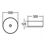 Раковина накладная SantiLine 355х355х125 круглая белая SL-1037