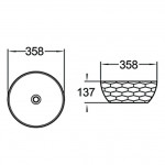 Раковина накладная SantiLine 358х358х137 круглая белая SL-1038