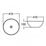 Раковина накладная SantiLine 415х415х155 круглая белая SL-1039