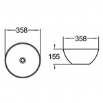 Раковина накладная SantiLine 358х358х155 круглая белая SL-1040