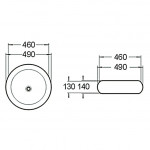 Раковина накладная SantiLine 490х490х140 круглая белая SL-1041