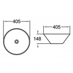 Раковина накладная SantiLine 405х405х148 круглая белая SL-1042