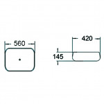 Раковина накладная SantiLine 560х420х145 прямоугольная белая SL-1045
