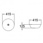 Раковина накладная SantiLine 415х415х125 круглая белая SL-1053