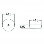 Раковина накладная SantiLine 415х415х135 круглая белая SL-1054