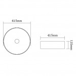 Раковина накладная SantiLine 415х415х135 круглая серая матовая SL-1054MG