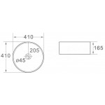 Раковина накладная SantiLine 410х410х165 круглая белая SL-1055