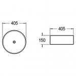 Раковина накладная SantiLine 405х405х150 круглая белая SL-1056