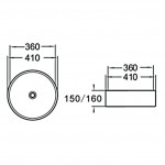 Раковина накладная SantiLine 410х410х160 круглая белая SL-1057