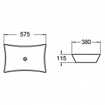 Раковина накладная SantiLine 575х380х115 нестандартная белая SL-1062