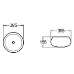 Раковина накладная SantiLine 395х395х155 круглая белая SL-1063