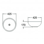 Раковина накладная SantiLine 425х425х170 круглая белая SL-1065