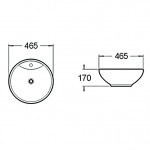 Раковина накладная SantiLine 465х465х170 круглая белая SL-1067