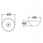 Раковина накладная SantiLine 415х415х150 круглая белая SL-1068