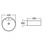 Раковина накладная SantiLine 400х400х160 круглая белая SL-1070