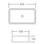 Раковина накладная SantiLine 610х335х110 прямоугольная белая SL-1073