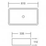 Раковина накладная SantiLine 610х335х110 прямоугольная черная матовая SL-1073MB