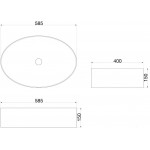 Раковина накладная SantiLine 585х400х150 овальная белая SL-1074