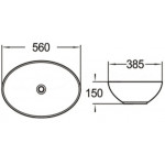 Раковина накладная SantiLine 560х385х150 овальная белая SL-1077