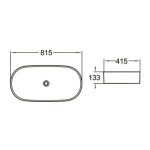 Раковина накладная SantiLine 815х415х133 овальная белая SL-1079