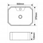 Раковина накладная SantiLine 500х370х135 прямоугольная белая SL-1083