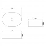 Раковина накладная SantiLine 485х350х140 овальная белая SL-1084