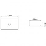 Раковина накладная SantiLine 610х400х145 прямоугольная белая SL-1090