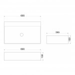 Раковина накладная SantiLine 600х355х130 прямоугольная белая SL-1093