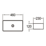 Раковина накладная SantiLine 460х230х120 прямоугольная белая SL-1100