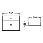 Раковина накладная SantiLine 330х290х115 прямоугольная белая SL-2001