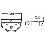 Раковина накладная SantiLine 485х285х110 нестандартная белая SL-2004