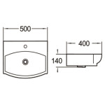 Раковина накладная SantiLine 500х400х140 нестандартная белая SL-2024