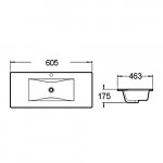 Раковина встраиваемая сверху SantiLine 605х463х175 прямоугольная белая SL-2102 (60)