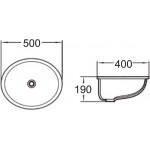Раковина SantiLine встраиваемая снизу 500х400х190 овальная белая SL-3005
