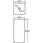 Раковина SantiLine напольная моноблок 405х405х840 квадратная белая SL-4013