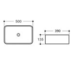 Раковина накладная Comforty 500х390х135 прямоугольная графит матовая T-Y9378MDH