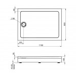 Душевой поддон Stworki Эстерсунд 110x80, с сифоном