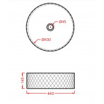 Раковина ArtCeram Rombo 44 см накладная круглая белый глянец OSL009