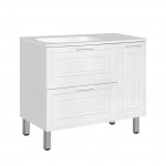 Тумба под умывальник Style Line Альба 90 L напольная/подвесная с бельевой корзиной белая левая ЛС-000010052